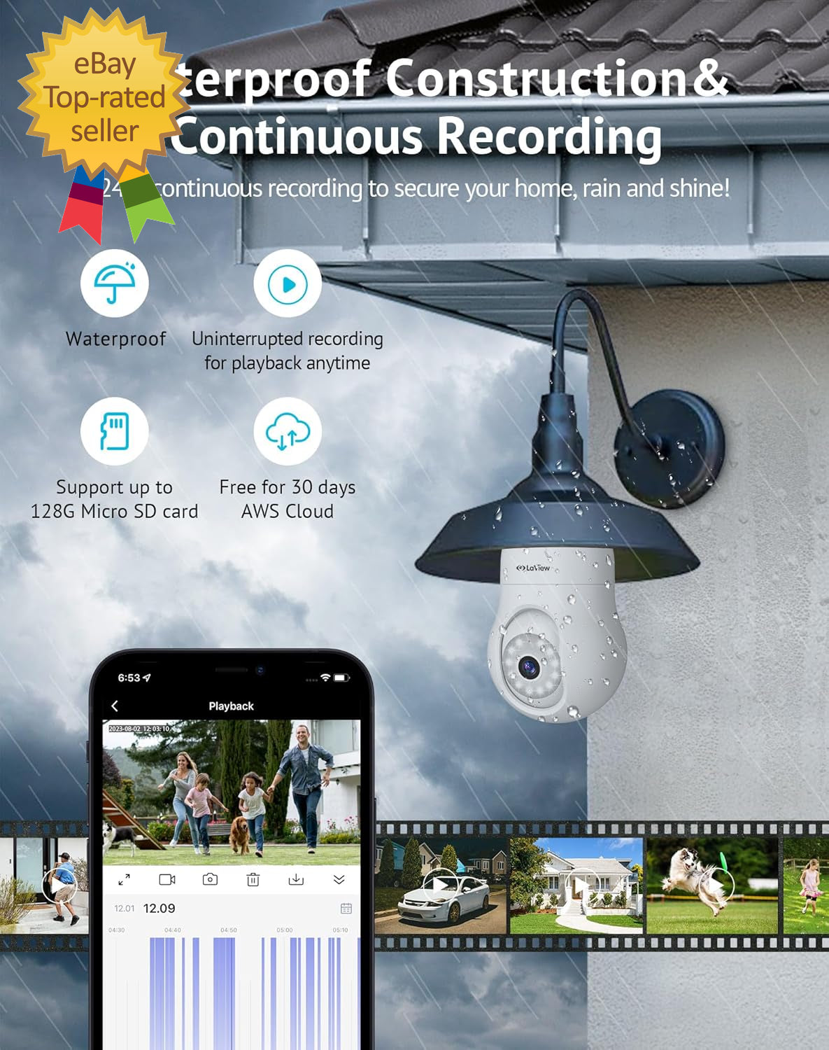 4MP Bulb Security Camera 2.4Ghz,360° 2K Security Cameras Wireless Outdoor Indoor