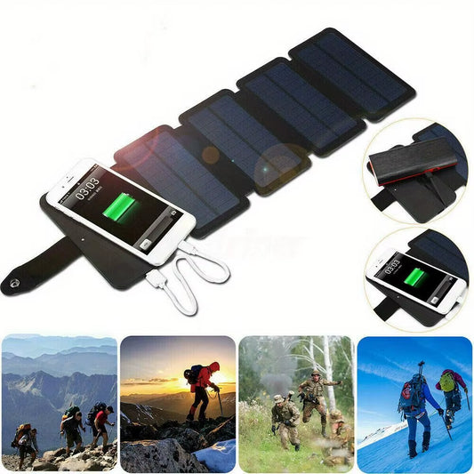 Portable Solar Power Bank Mobile Phone Charger Panel Camping