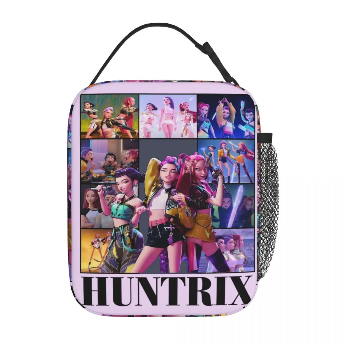Huntrix Girlgroup K-Pop Group Demon Hunters Lunch Bag Cute Lunch Box for Child Office Portable Cooler Bag Oxford Tote Food Bags
