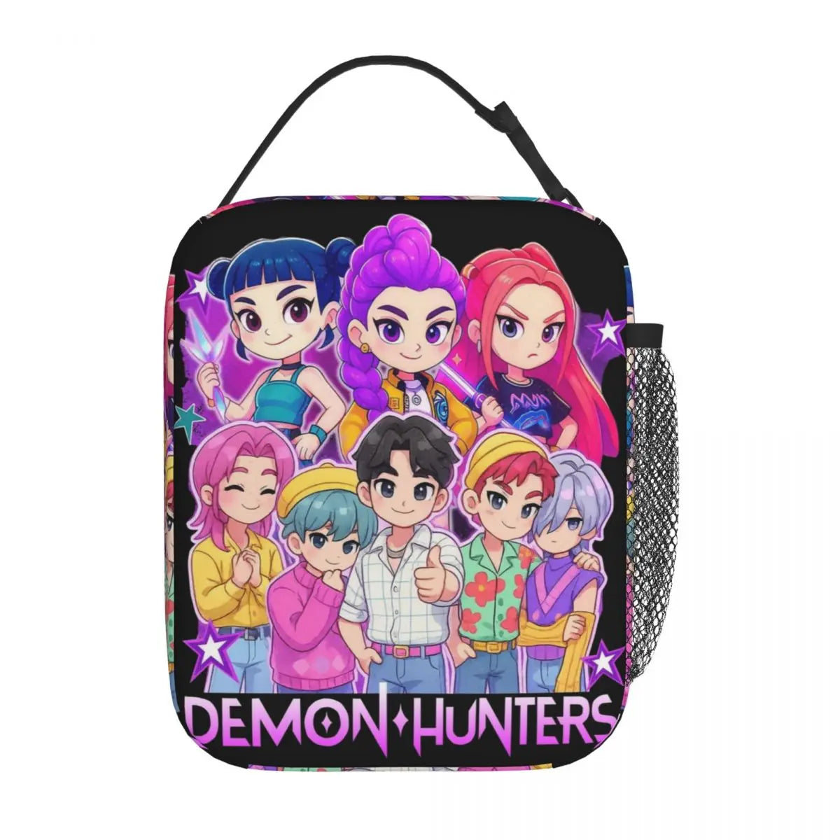 Huntrix Girlgroup K-Pop Group Demon Hunters Lunch Bag Cute Lunch Box for Child Office Portable Cooler Bag Oxford Tote Food Bags
