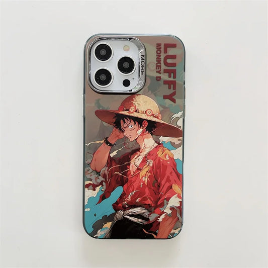 ONE PIECE Luffy Hat Roronoa Zoro Plating Anime Phone Case for Iphone 16 15 14 13 12 11 Pro Max Case Cute Cartoon Soft Cover