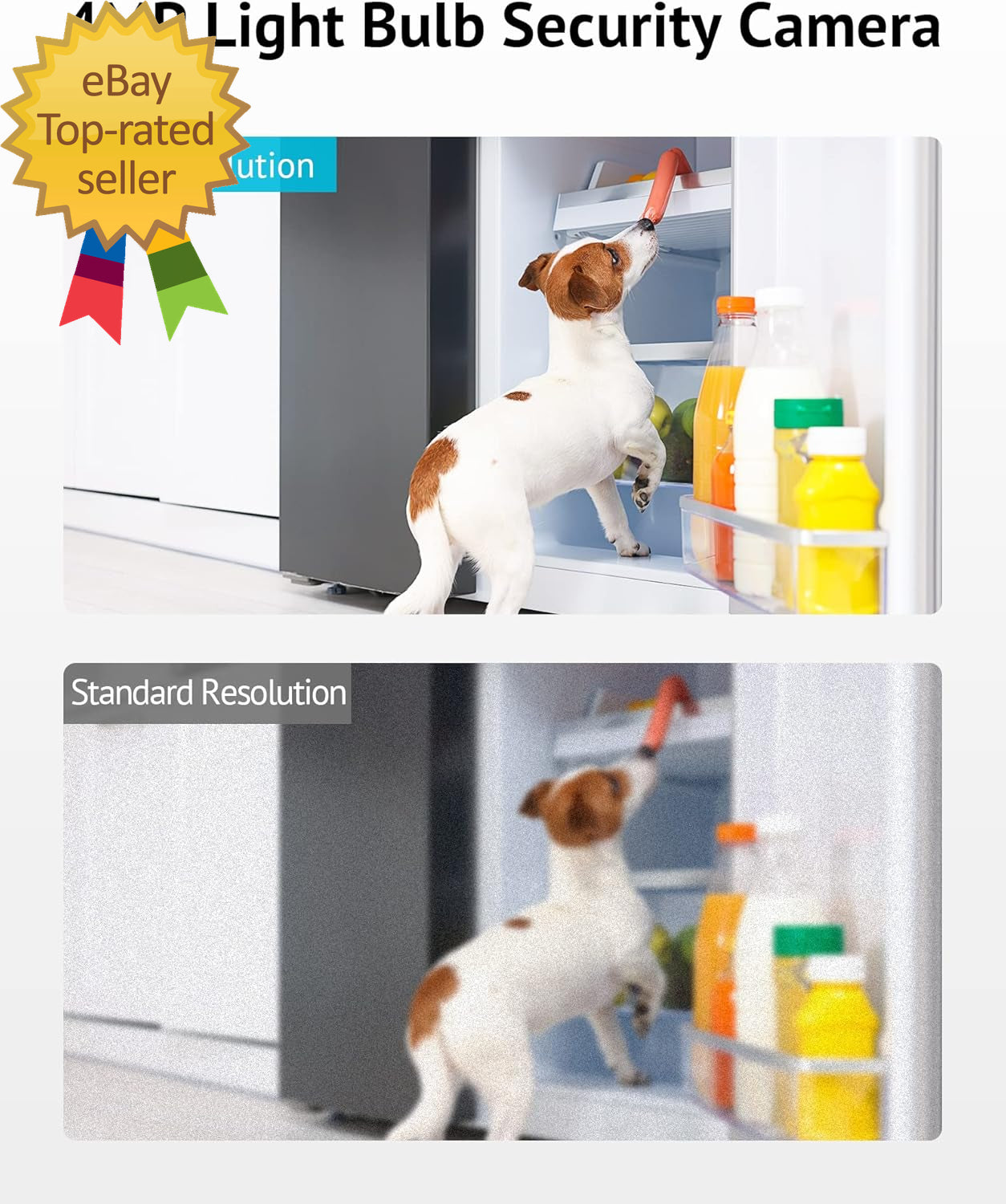 4MP Bulb Security Camera 2.4Ghz 360° 2K Security Cameras Wireless Outdoor Indoor