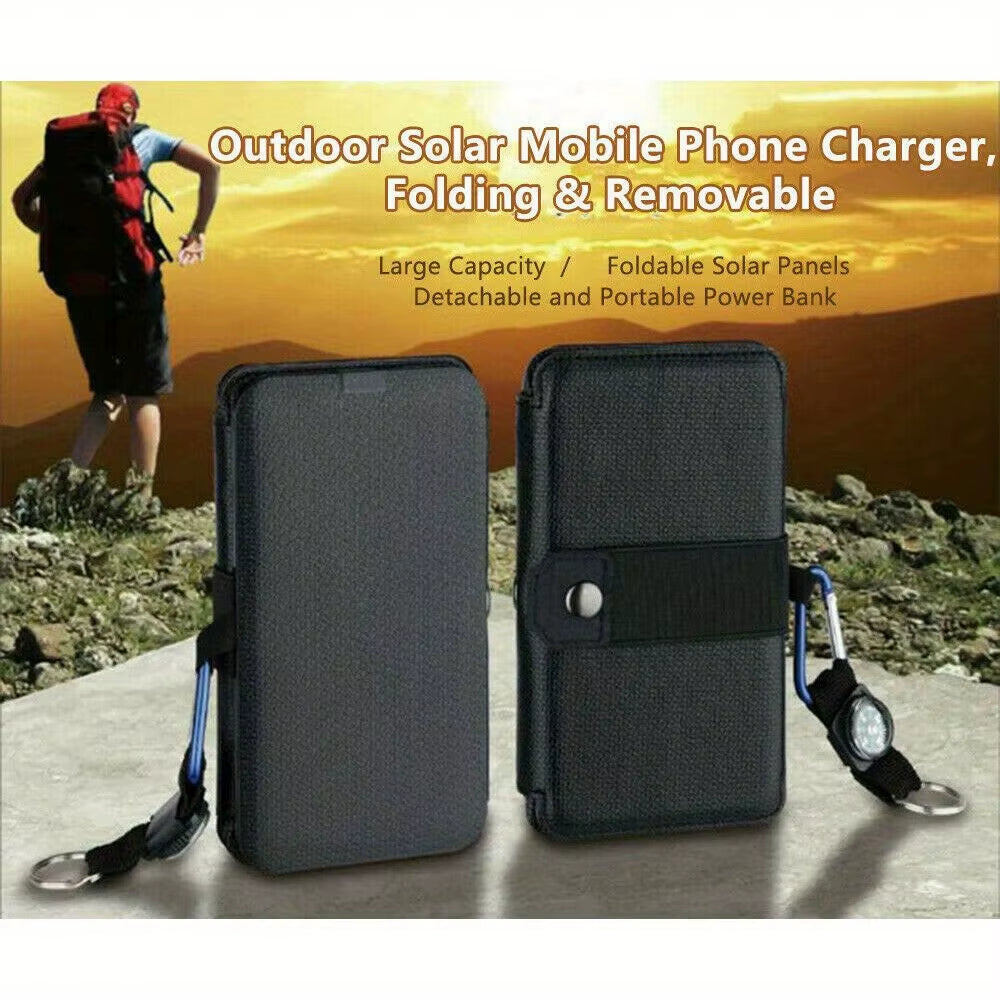Portable Solar Power Bank Mobile Phone Charger Panel Camping