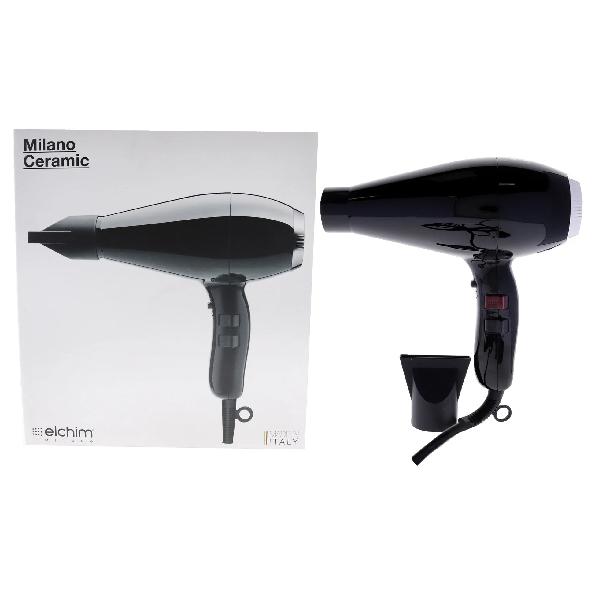 Milano Ceramic Hair Dryer - Black/Silver by  for Unisex - 1 Pc Hair Dryer