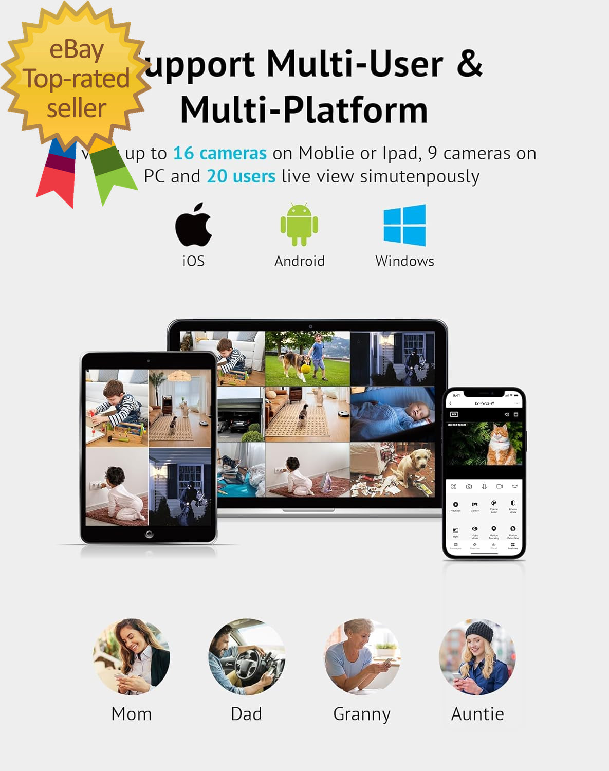 4MP Bulb Security Camera 2.4Ghz 360° 2K Security Cameras Wireless Outdoor Indoor