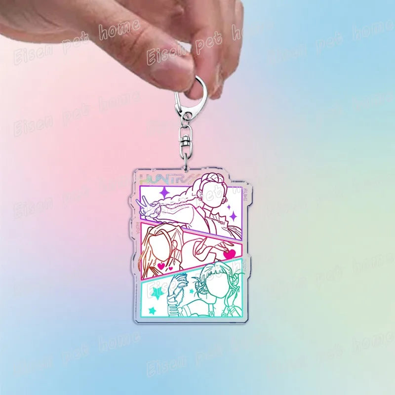 Kpop Demon Hunters Huntrix Saja Boys Keychain Llavero Accessories Bag Rumi Zoey Jinu Ramen Keychains Keyrings Jewelry Fans Gift