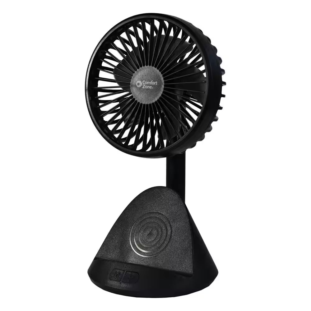 4 In. 3-Speed Personal Fan with Phone Charger