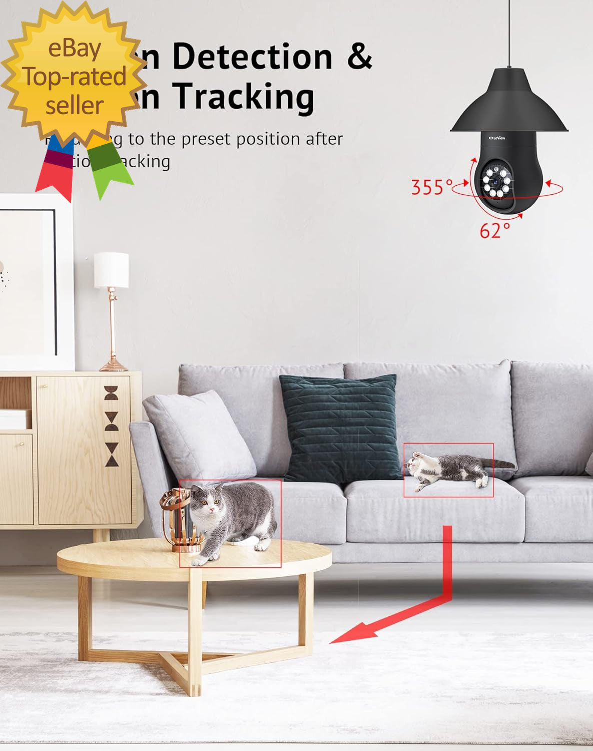 4MP Bulb Security Camera 2.4Ghz 360° 2K Security Cameras Wireless Outdoor Indoor