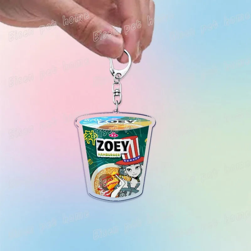 Kpop Demon Hunters Huntrix Saja Boys Keychain Llavero Accessories Bag Rumi Zoey Jinu Ramen Keychains Keyrings Jewelry Fans Gift