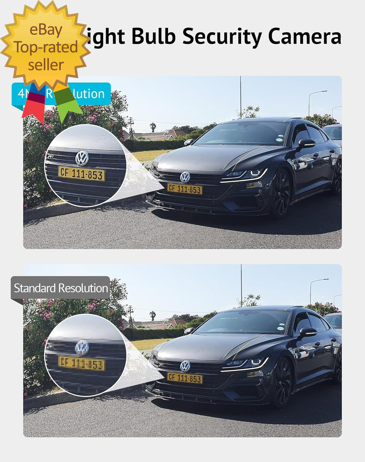 4MP Bulb Security Camera 5G& 2.4Ghz 360°2K Security Cameras Wireless Outdoor Ind