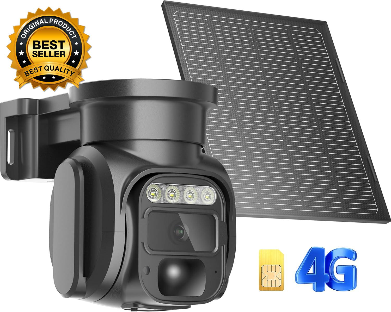 4G LTE Cellular Security Cameras Wireless Outdoor, No Wifi Solar Security Camera