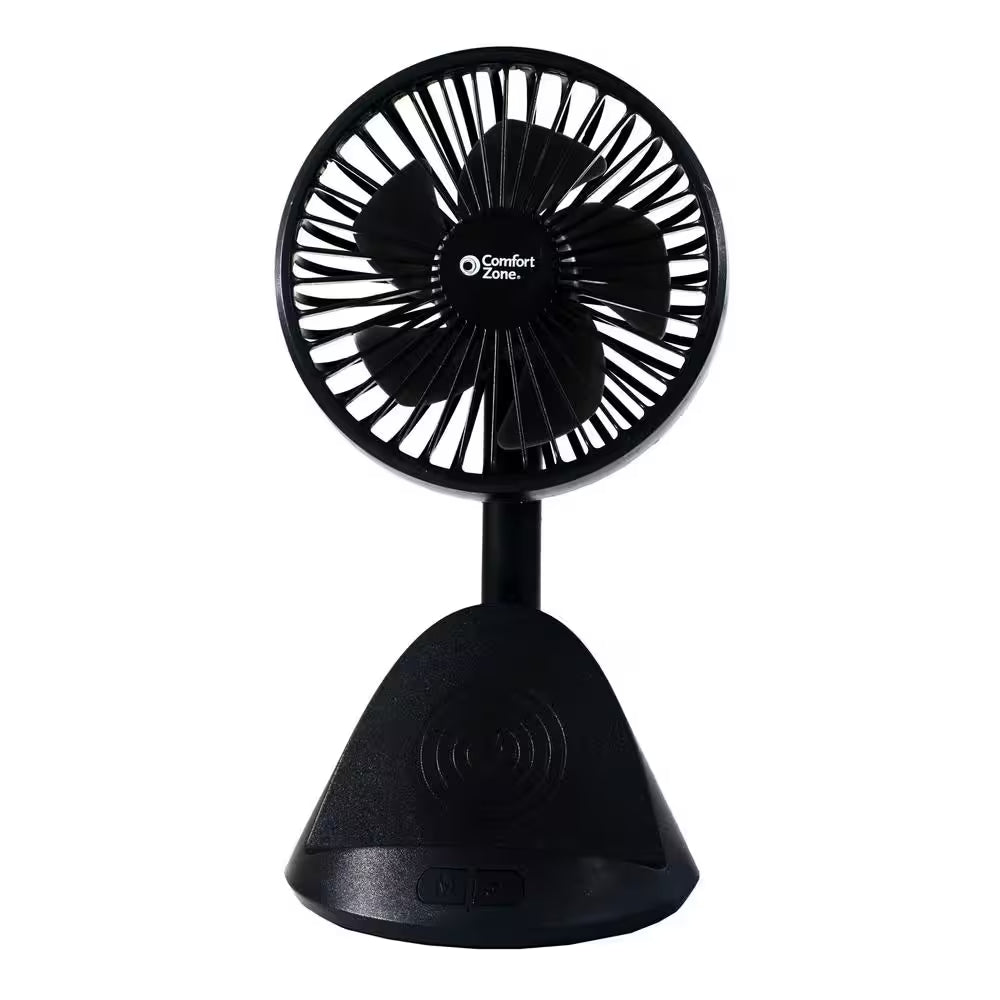 4 In. 3-Speed Personal Fan with Phone Charger