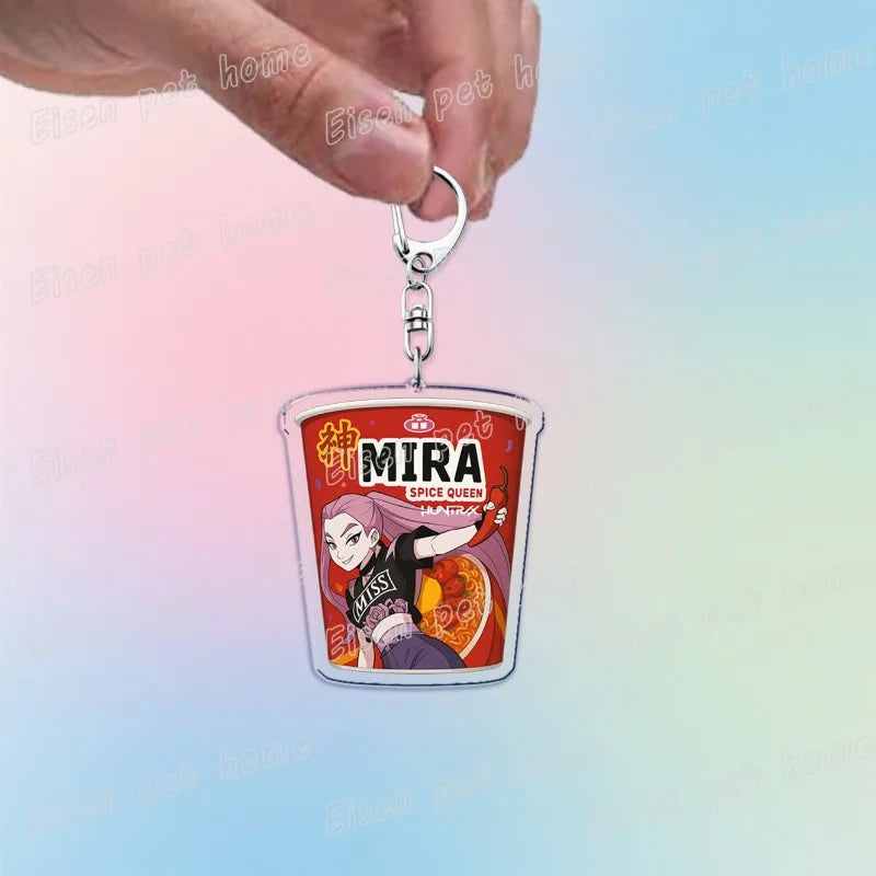 Kpop Demon Hunters Huntrix Saja Boys Keychain Llavero Accessories Bag Rumi Zoey Jinu Ramen Keychains Keyrings Jewelry Fans Gift