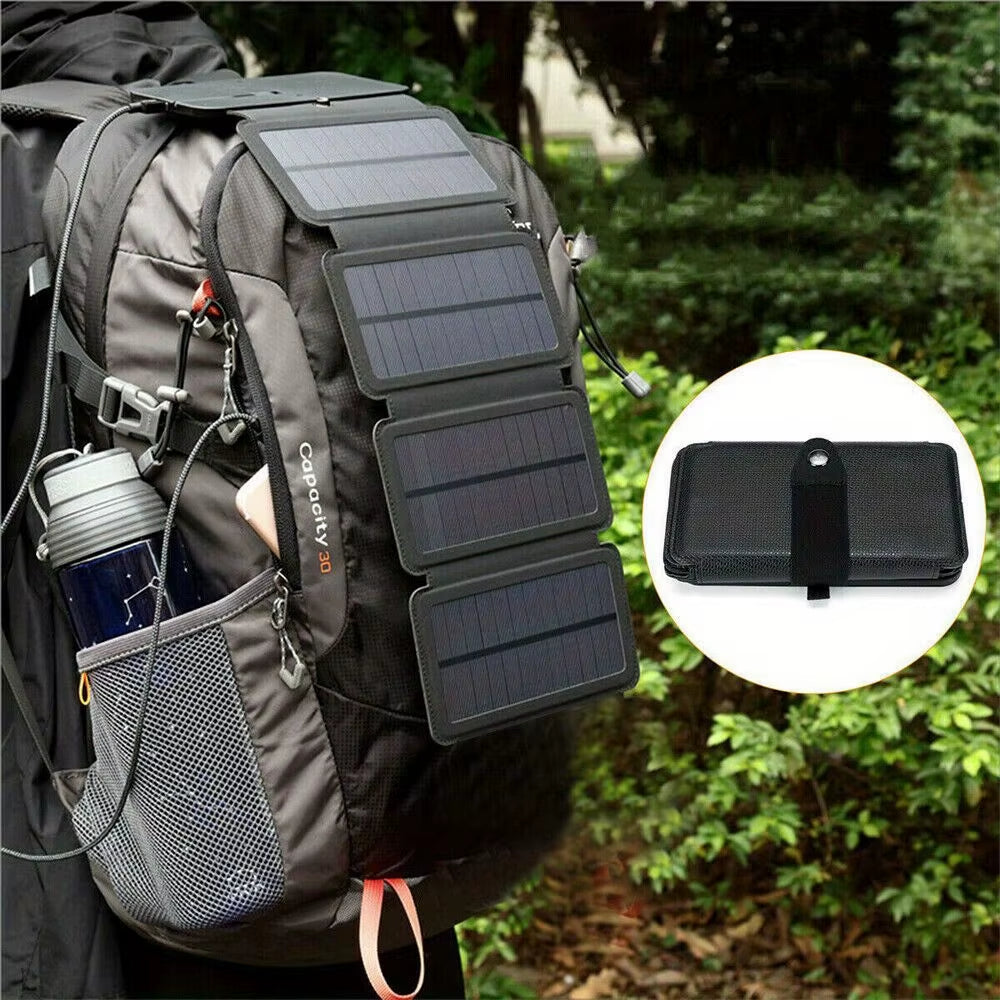 Portable Solar Power Bank Mobile Phone Charger Panel Camping