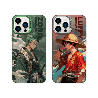 ONE PIECE Luffy Hat Roronoa Zoro Plating Anime Phone Case for Iphone 16 15 14 13 12 11 Pro Max Case Cute Cartoon Soft Cover