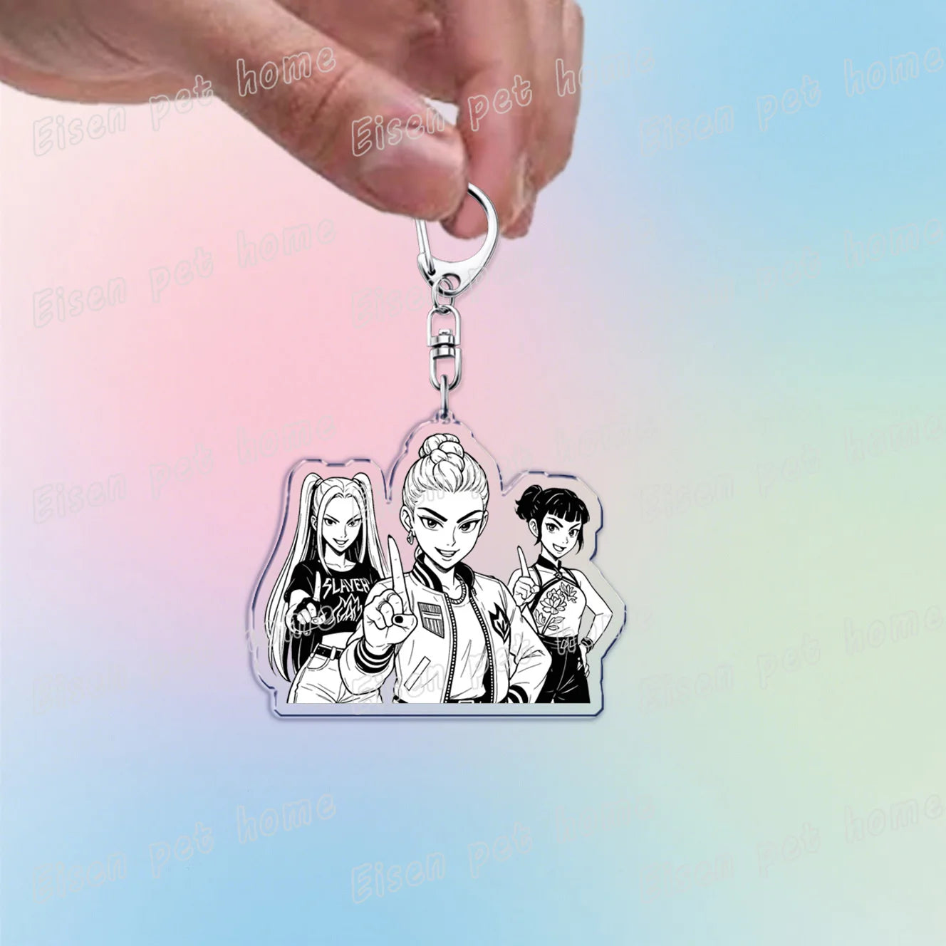 Kpop Demon Hunters Huntrix Saja Boys Keychain Llavero Accessories Bag Rumi Zoey Jinu Ramen Keychains Keyrings Jewelry Fans Gift