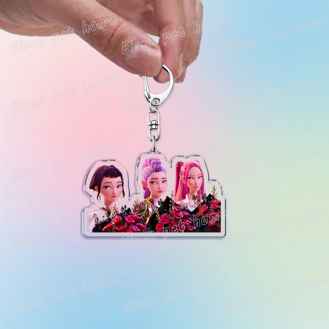Kpop Demon Hunters Huntrix Saja Boys Keychain Llavero Accessories Bag Rumi Zoey Jinu Ramen Keychains Keyrings Jewelry Fans Gift