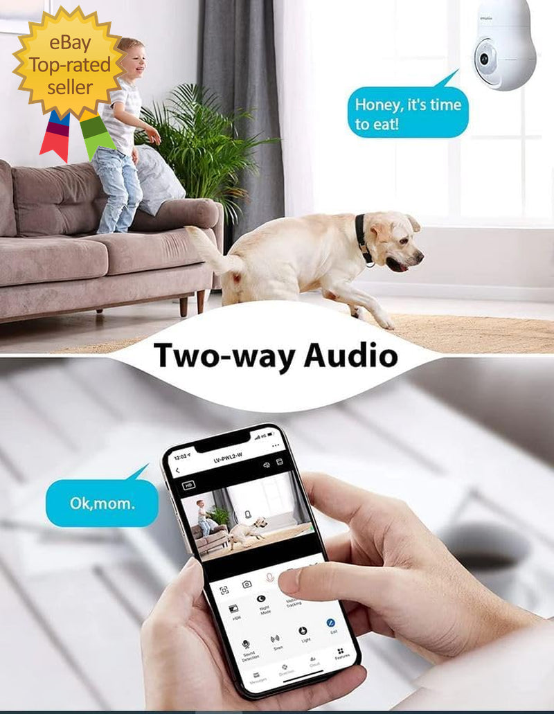 4MP Bulb Security Camera 2.4Ghz,360° 2K Security Cameras Wireless Outdoor Indoor